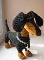 041 Dachshund dog weaving drawing doll Chinese graphic crochet electronic hand book wool tutorial