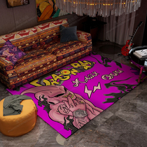 Personality Dragon Ball Buo tattoo carpet Tide brand living room tea table mat Net red bedroom bedside carpet purple floor mat customization