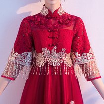 Pregnant women toast 2021 new bride belly wedding large size fat mm Chinese return dress dress women Autumn