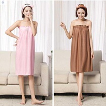  Summer large size wrap dress beauty salon guests cotton half-body bathrobe guest pajamas Sweat steaming thin bandeau bath skirt chest