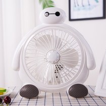 Cartoon big white electric fan office machinery 220V desktop turning fan student dormitory bed mini fan