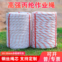 Nylon rope outdoor safety rope steel wire core aerial work special sling rope insurance anti-fall binding rope wear-resistant