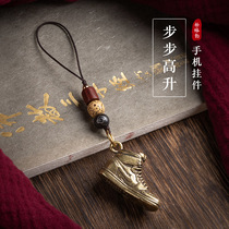 Brass basketball shoes mobile phone pendant pendant antique key ring schoolbag hanging jewelry mens personality creative high-end