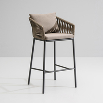 Outdoor bar chair open air bar Net red bar chair rattan outdoor casual high stool cafe milk tea back chair