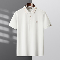 Summer British style polo shirt mens high-end business casual polo shirt Korean version of the trend lapel loose short-sleeved T-shirt