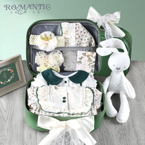Baby gift box Sen female baby summer thin green clothes set big gift package full moon 100-day birthday gift