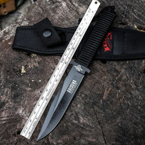 Outdoor high hardness straight knife open blade pocket knife portable knife self-defense cold weapon military knife Indian knife