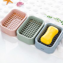 Handmade soap box creative toilet simple grid bathroom wash table double drain soap soap box holder
