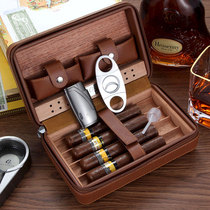 Cigar box portable cigar shears lighter set Cuban cigar bag moisturizer cigar portable high-end import