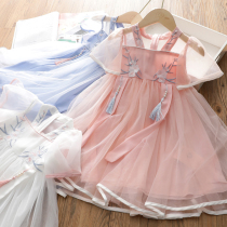 Girl Hanfu Summer Dress Super Xian Mesh Princess Dress Chinese Style Children Little Girl Tang Dress Fairy Dress Summer