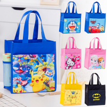 Cute cartoon waterproof Primary School students canvas lunch box bag children portable lunch with lunch lunch big hand carry bag