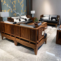 New Chinese full solid wood sofas combined modern carved meditation style Villa Office Living Room Sandalwood Furniture