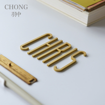 CHONG simple brass house number plate number plate home creative decoration listing door number sticker letter Nordic