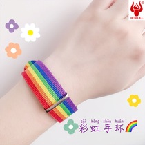 Korean version of ins rainbow bracelet student girlfriends couple personality cool sweet color bracelet men and women wild hand belt