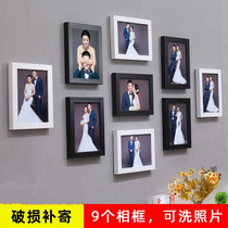 Nine Palace Lattice Photo Frame Hanging Wall Photo Wall Decoration Wall Album Wall Tennis Red Creativity Combined Wedding photo hanging frame