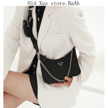 Womens bag hobo three-in-one crossbody bag womens 2005 triangle logo nylon chain bag shoulder bag casual fashion