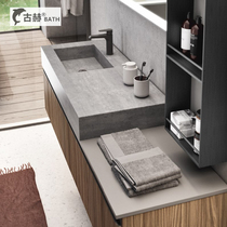 Guhe light luxury size apartment gray rock plate washbasin cabinet washbasin bathroom cabinet washbasin table basin customization