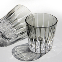 Whiskey star crystal wine glass Japanese vintage Cold water cup cut Ziyang wine glass 50 degree gray hand-carved glass glass