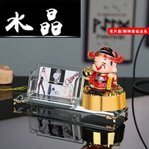 Customized crystal business card case card holder vertical Mens Womens desktop Office double front desk business card ornaments