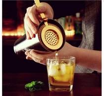 Bar gather professional stainless steel bartender ice filter retro cocktail filter ice separator spring mixing cup