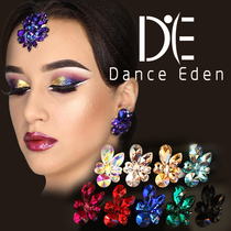 Dance Eden Ai imitation Olympic Diamond AB color accessories professional national standard Latin modern Dance earrings ear clip ear pin