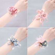 Bridesmaid hand wreath flower wrist flower bride fairy bracelet dance wedding arm accessories advanced performance Korean style
