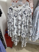 6IXTY8IGHT 68 pajamas cute cartoon pattern loose home warm pajama set