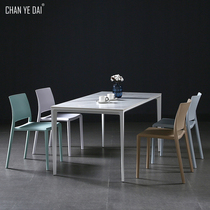 Light Extravagant Rock Plate Dining Table And Chairs Home Small Family Modern Minima Rectangular Dining Table Nordic Dining Table And Chairs Combination