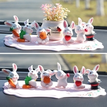 Net Red Vehicular interior ornament Cute Cartoon Rabbit Car Middle Control Bench Small Paparazzi Decoration Supplies Great Full Woman