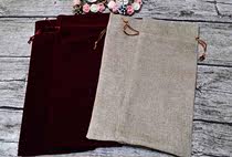 Flannel drawstring pocket Linen drawstring bag Wedding gift wine bag Christmas party champagne set Wine packaging spot