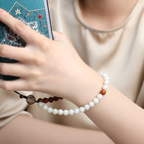 White jade bodhi mobile phone chain lanyard womens short wrist antique style pendant Chinese style mobile phone shell pendant anti-lost and anti-fall