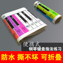 Piano keyboard sticker 88 key portable home portable home folding beginner piano keyboard practice fingering paper