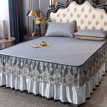 Ice silk mat bed skirt summer latex mat three-piece household washable Princess wind lace summer bedspread