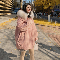 Pregnant womens winter clothing down Pike cotton clothing late pregnancy loose outside the cotton-padded velvet thick autumn and winter cotton-padded jacket