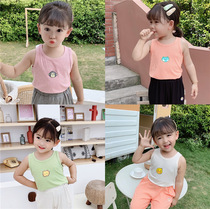 Childrens vest summer new Korean version of boys and boys cartoon print sweat-absorbing breathable 3-year-old baby sleeveless T-shirt thin