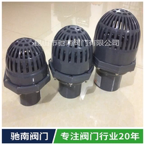 SH Xieyu PVC bottom valve UPVC water inlet bottom valve Water pump bottom valve Flower blue head acid and alkali resistance 75 90 110