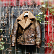 Broken code blemish clearance-American retro RL style D3 old mens short leather hair one