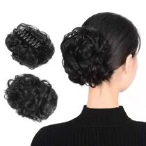 Messy grab clip low hair bun hair wig set modeling simulation cheongsam ball hair circle fluffy bud head