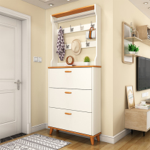 Nordic ultra-thin shoe cabinet home door 2021 new explosions bucket porch cabinet home solid wood shoe rack