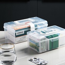 Household plastic medicine box home health care small medicine box storage multi-purpose portable dormitory storage box transparent portable