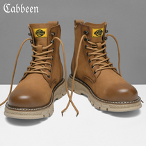 Cabin vintage tooling boots men's high-top British men's martin boots leather rhubarb boots winter men's shoes cowhide boots