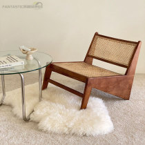 Fantastic day style solid wood rattan chair ins retro sofa chair folk and leisure backrest rattan chichang digarh chair