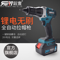 Ruiyi rechargeable lithium battery pull rivet female gun electric pull hat gun intelligent automatic nail retreat nail pull hat grab tool