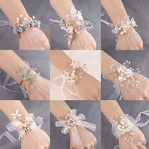 Wrist flower bridesmaid group super fairy simple bride sister unity wedding child flower girl hand flower bracelet wedding gift