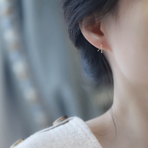Sterling silver earrings female niche design sense 2021 New Net Red simple temperament raise ear earrings summer earrings