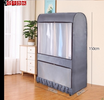 Double Rod hanger cover dust cover floor living room to cover Oxford cloth drying rack widen three-dimensional storage is oversized