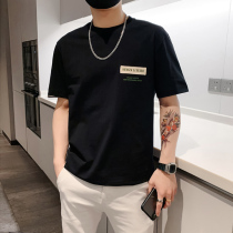 Short sleeve T-shirt for mens tides Korean version trendy summer net red round collar half sleeves clothes cotton 100 hitch a compassionate summer dress