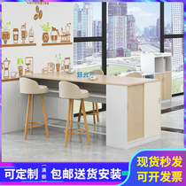 Simple modern office water bar table with cupboard Tea bar table Company lunch table Office coffee table