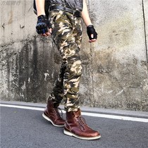 2019 spring and summer new knight racing pants anti-drop elastic protective gear motorcycle Warwolf camouflage riding jeans men