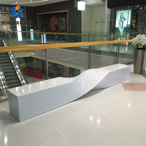 Shopping mall recreational seat glass steel casual chair creative outdoor garden public area waiting chair rest bench
